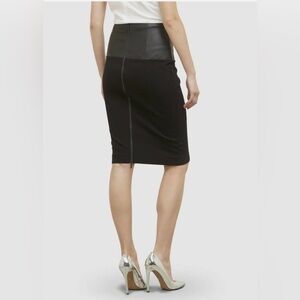 Kenneth Cole Black Pencil Skirt with Leather Detail